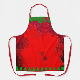 Delantal Navidades Diseño de Apron Verde Rojo, Navidades Ap