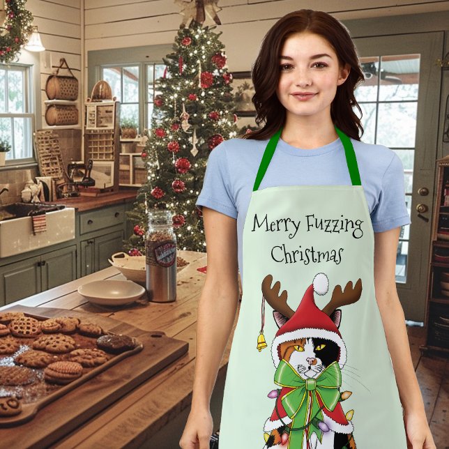 Delantal Navidades divertidos Calico Cat (Subido por el creador)