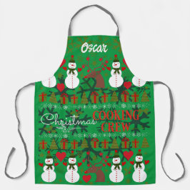 Delantal Navidades divertidos cocinando equipo editable