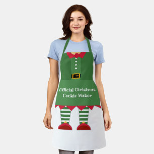 Delantal Navidades divertidos Cookie Maker Elf Green Red