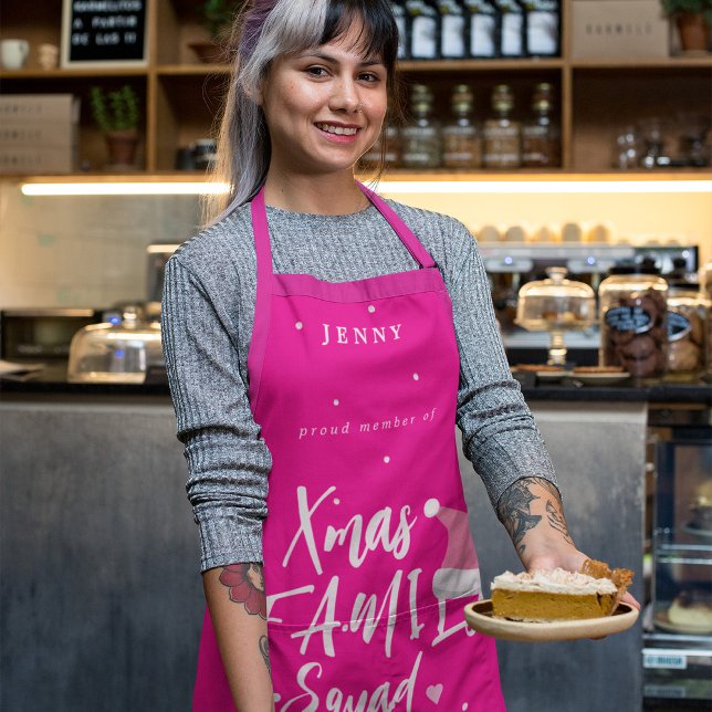 Delantal Navidades divertidos equipo familiar Santa sombrer (Subido por el creador)
