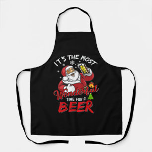 Delantal Navidades divertidos Santa Claus Beer Beer Wonderf