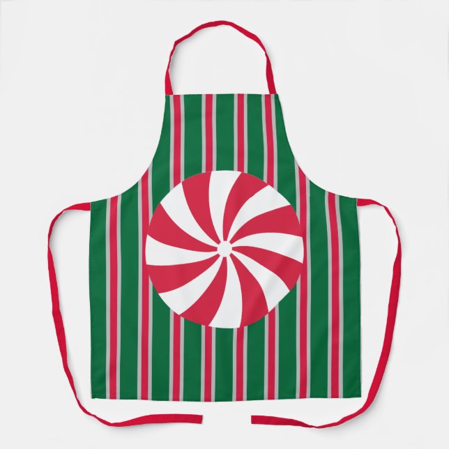 Delantal Navidades divertidos y aficionados Peppermint Cand (Anverso)