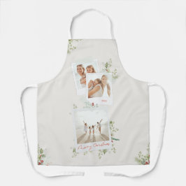 Delantal Navidades Elegante álbum de fotos botánicas festiv