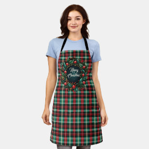 Delantal Navidades elegantes Apron Personalizado rojo y ver