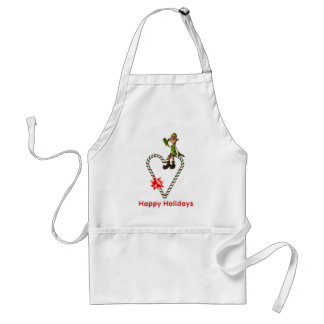 Delantal Navidades Elf Candy Cane Heart Holiday