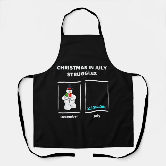 Delantal Navidades En Julio Snowman Lucha Contra La Shirt (Anverso)