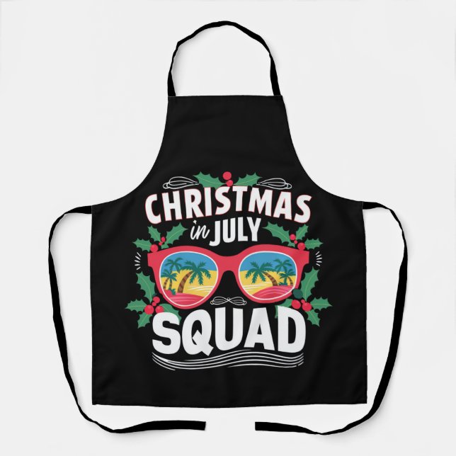 Delantal Navidades En Julio Squad Sungafas Playa De Verano (Anverso)