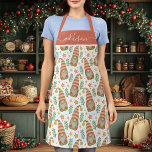Delantal Navidades Escandinavos de Acuarela Gnome Cute<br><div class="desc">Apron Navidades Escandinavos Gnome Cute de Acuarela Personalizada. Personalice este diseño personalizado con su propio nombre.</div>