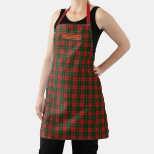 Delantal Navidades escoceses personalizados Tartán Plaid