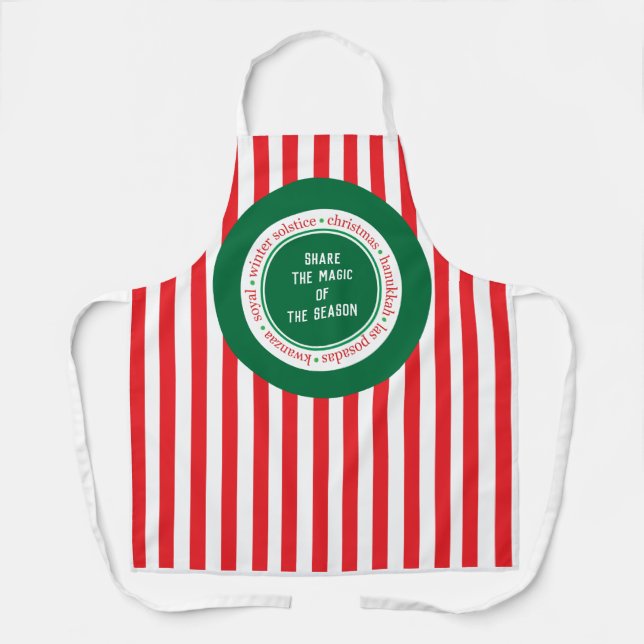 Delantal Navidades Espíritu Personalizable Apron (Anverso)