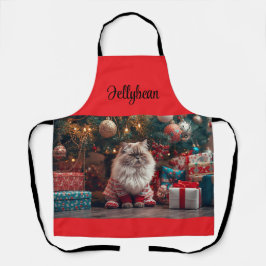 Delantal Navidades exóticos del gato Meowy Shorthair person