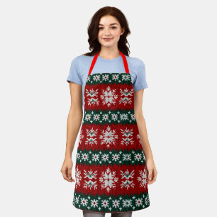 Delantal Navidades Feo Dulce Rojo Y Verde