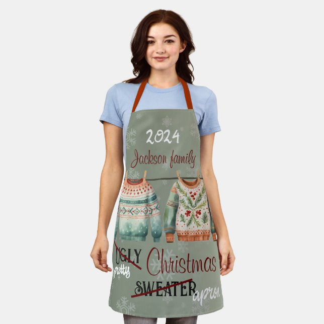 Delantal Navidades feos Personalizado suéter Apron (Gastado)