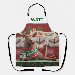 Delantal Navidades feos sudan reno. Vino de esta manera