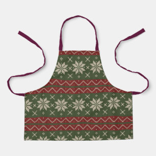 Delantal Navidades feos Sweater Scandinavit Knit Red Green
