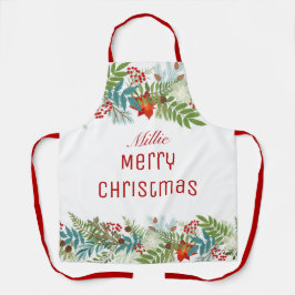 Delantal Navidades Festividad Festividad Floral Personaliza