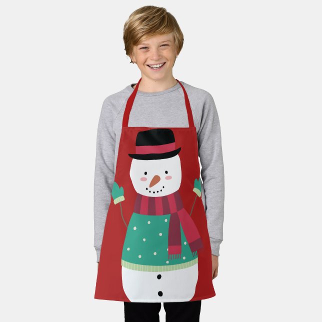 Delantal Navidades festivos de Personalizado lindo Snowman (Gastado)