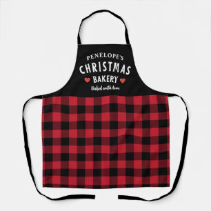 Delantal Navidades festivos Red and Black Buffalo Plaid