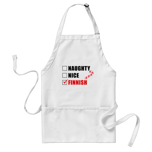 Delantal Navidades finlandeses traviesos diseñan Apron adul (Frente)