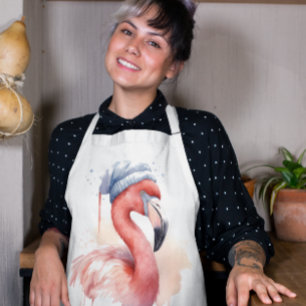 Delantal Navidades Flamingo, personalizable