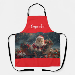 Delantal Navidades gatos persas corteses personalizados