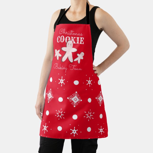 Delantal Navidades Gingerbread Cookie Pink Baking Team Red (in situ)
