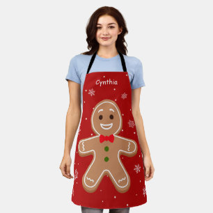 Delantal Navidades Gingerbread Gracioso Corto Impresión To
