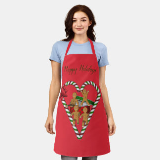 Delantal Navidades Gingerbread Men Cuelan vacaciones