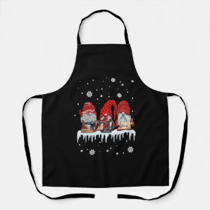 Delantal Navidades Gnome Camisas Rojas Gnomies Máquina de c