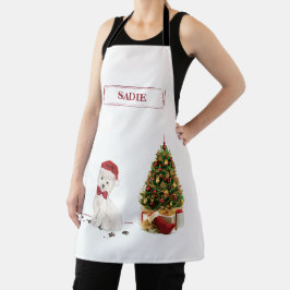 Delantal Navidades graciosos con árbol