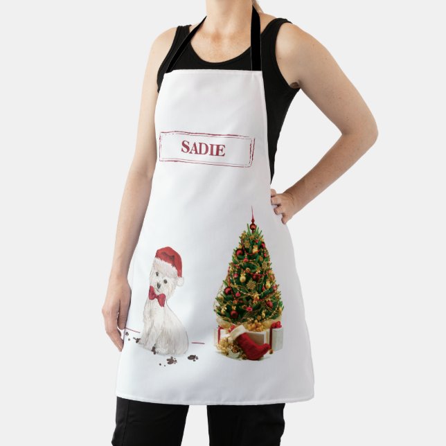 Delantal Navidades graciosos con árbol (in situ)