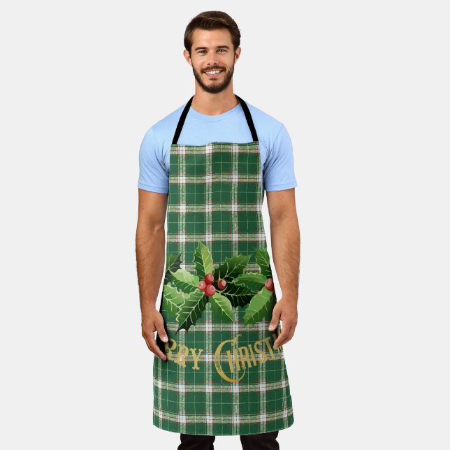 Delantal Navidades Green White Plaid (Gastado)