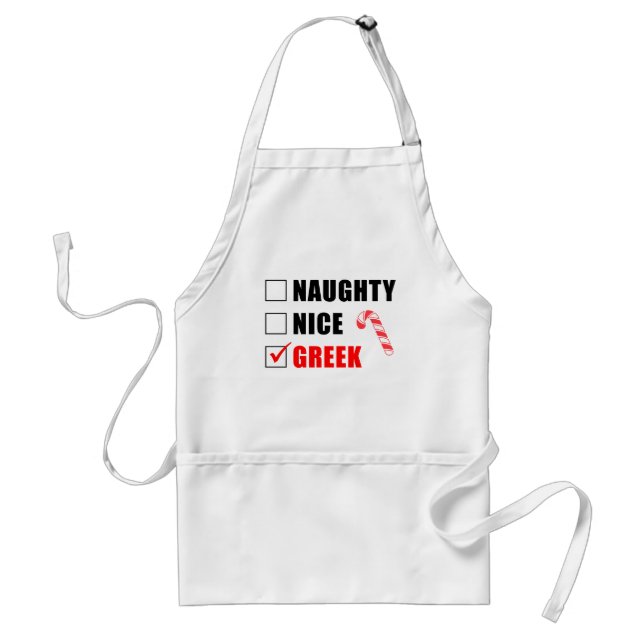 Delantal Navidades griegos traviesos diseñan Apron adulto (Frente)