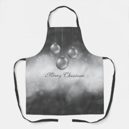 Delantal Navidades Gris Plateados Se Baucan En Bokeh Gris