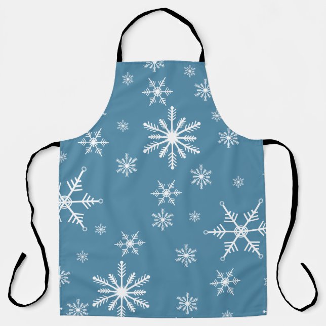 Delantal Navidades Hacen Snowflake Con El Azul (Anverso)