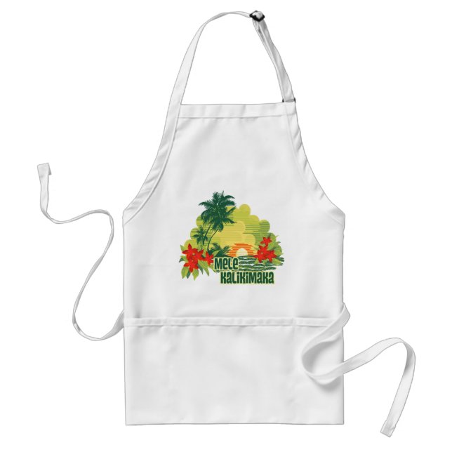 Delantal Navidades hawaianos de la isla tropical Mele Kalik (Frente)