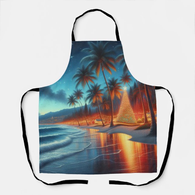 Delantal Navidades hawaianos/tropicales (Anverso)