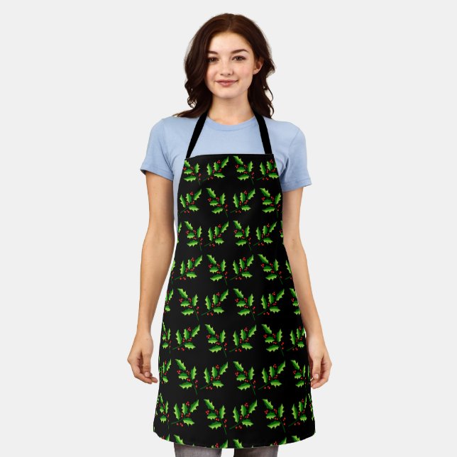 Delantal Navidades Holly All-Over Print Apron (Gastado)