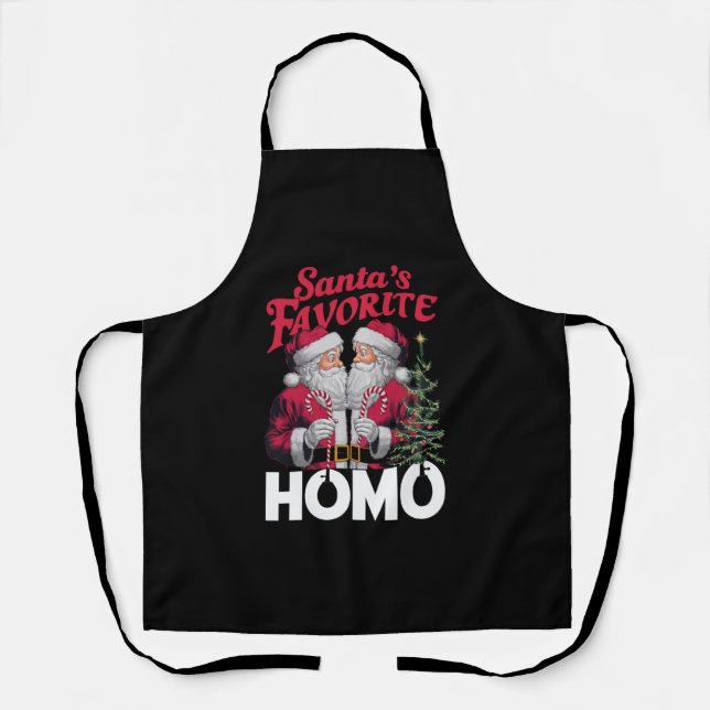 Delantal Navidades homosexuales favoritos de Santas (Anverso)
