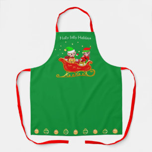 Delantal Navidades inteligentes en Sleigh con el apron pres