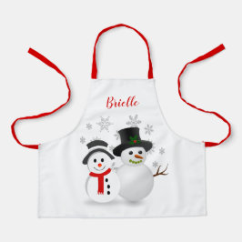 Delantal Navidades inteligentes y Snowman personalizados