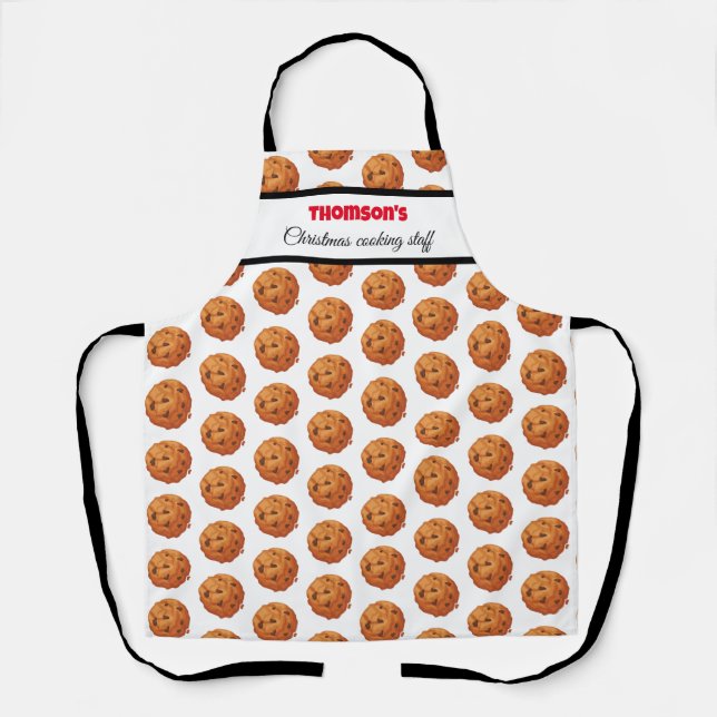 Delantal Navidades intercambio de cookies equipo de banca d (Anverso)