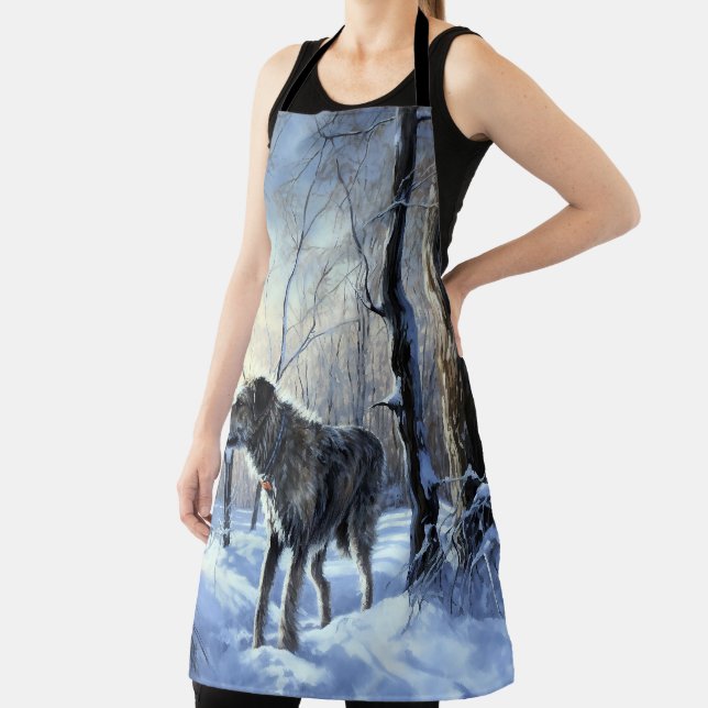 Delantal Navidades irlandeses de Wolfhound Dejan Que Nieva (in situ)