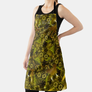 Delantal Navidades Kaleidoscope Sparkly Gold Green Hues