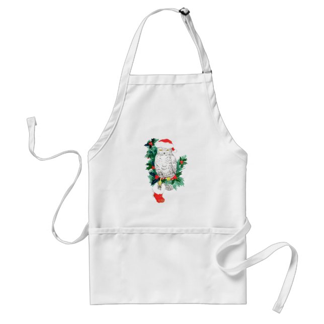 Delantal Navidades Lechuza Nieve Emocionante Regalos Holly  (Frente)