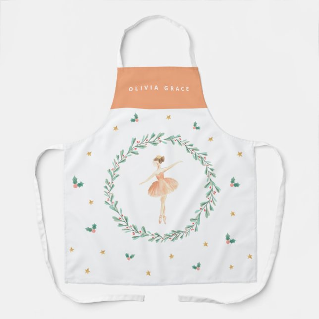 Delantal Navidades lindos botánicos bailarinas de nutcracke (Anverso)
