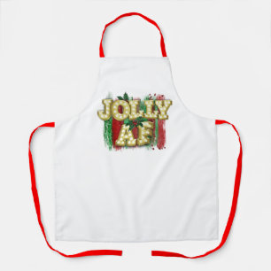 Delantal Navidades Marquee Lights Funny Jolly AF Holly