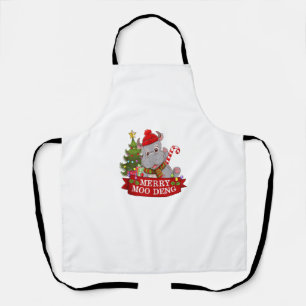 Delantal Navidades Merry Moo Deng Cute Baby Hippo Bouncy Ap