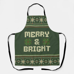 Delantal Navidades merry y brillantes sudan el tejido nórdi